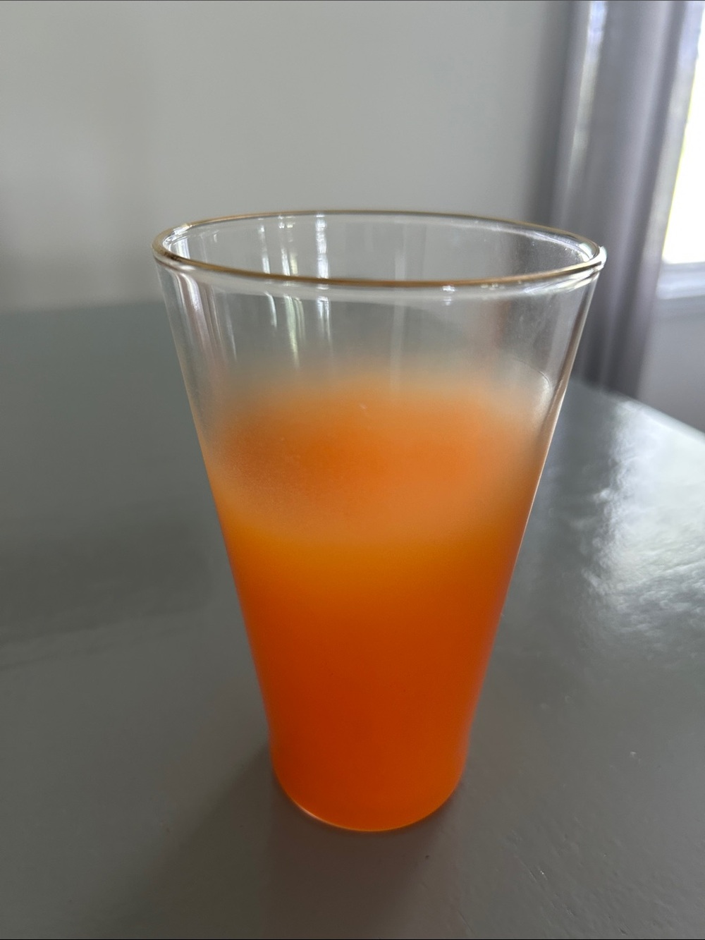 Vintage Blendo AtomicOrange Ombre Glass Pitcher and Tumbler Set with Gold Accent - Picture 5 of 7